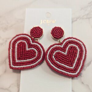 J.Crew Factory Beaded Heart Earrings